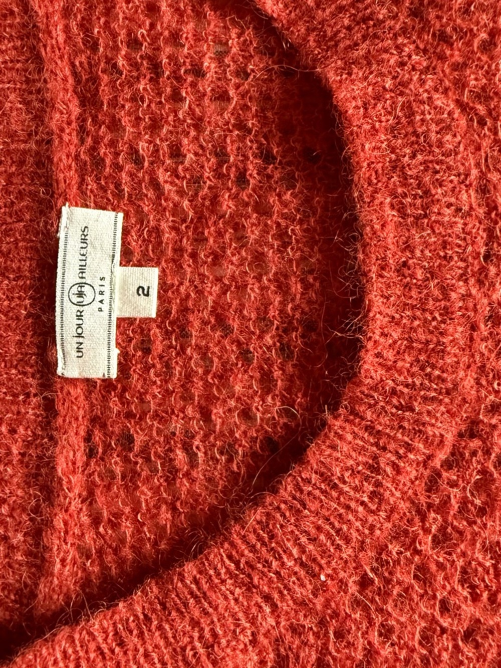 Cozy Women's Crewneck Sweater in Burnt Orange - Picture 2 of 7